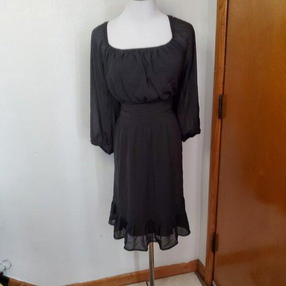 Women's Dokotoo Black Dress Lantern Sleeve Tie Backless 2X Whimsigoth Witchy - Picture 2 of 8